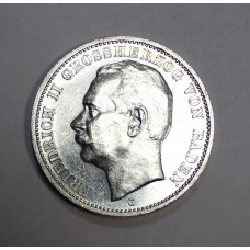 Германия, Баден "G", 3 марки, 1914г., Фридрих II, серебро