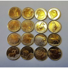 Турция 1 лира животные Монеты 16шт.